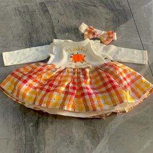 Baby Starters - Rashti & Rashti - Thanksgiving Dress with attached onesie - 9 M